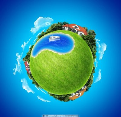 綠色環(huán)保生態(tài)地球圖片,綠草 草地 藍天 白云 公路-